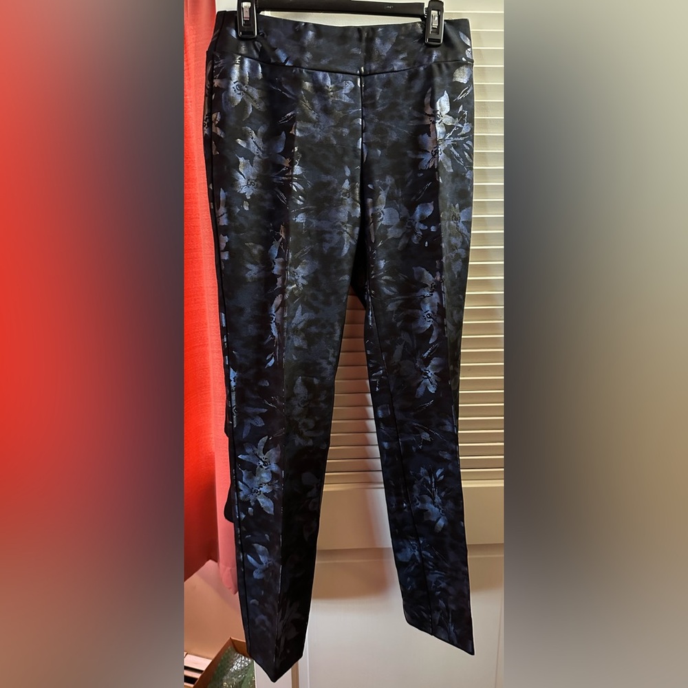 Insight Black and Blue Floral Cropped Pants